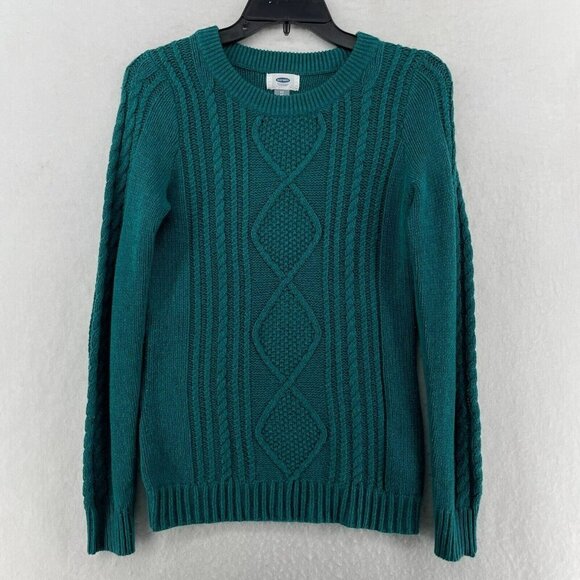 Old Navy Sweater Womens XS Teal Blue Green Crew Neck Long Sleeve Knit Pullover - Picture 1 of 12